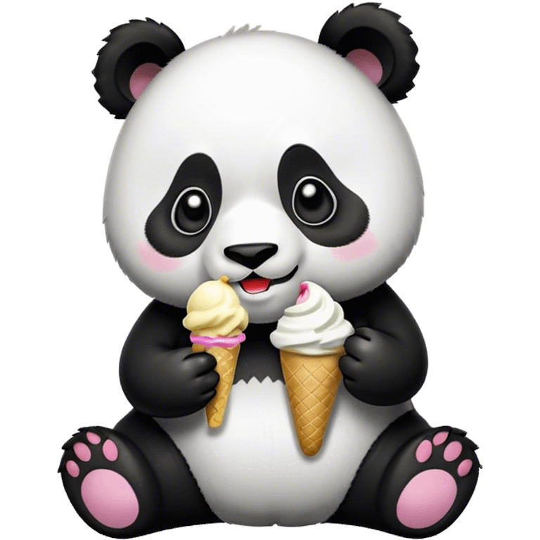 Panda eating ice cream emoji