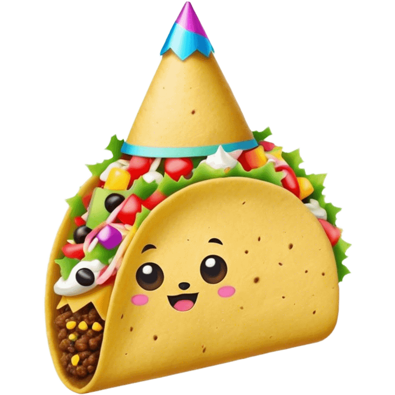 Taco wearing a birthday hat  emoji