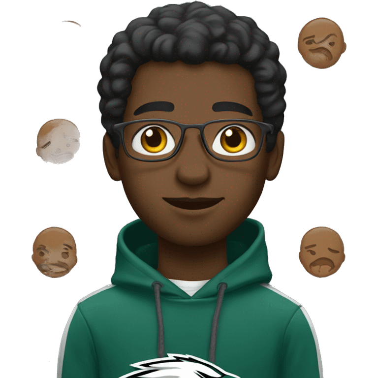 Black guy with love wearing eagles hoodie  emoji