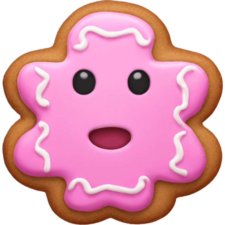 Pink gingerbread cookie emoji