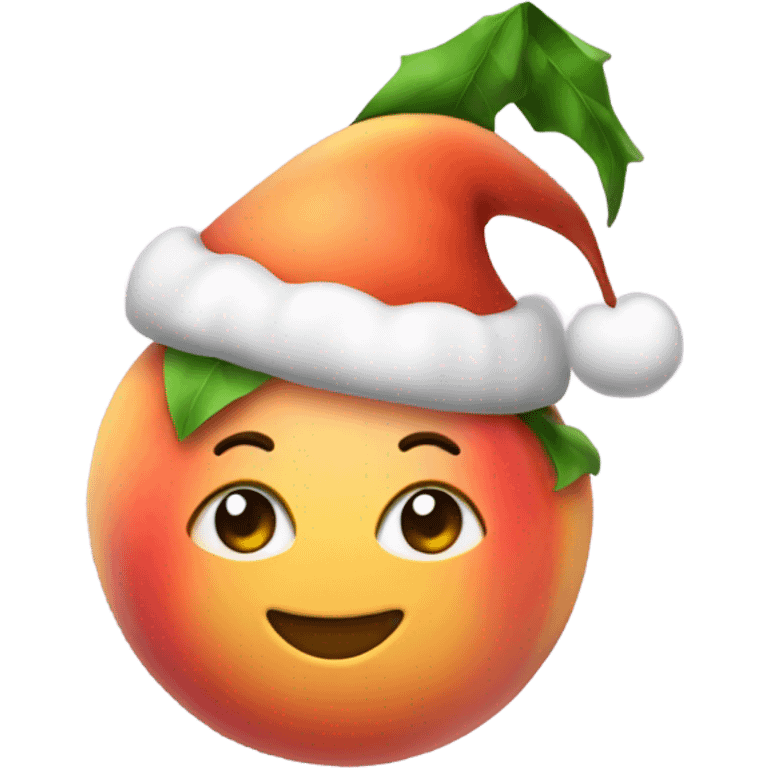 peach with christmas hat emoji