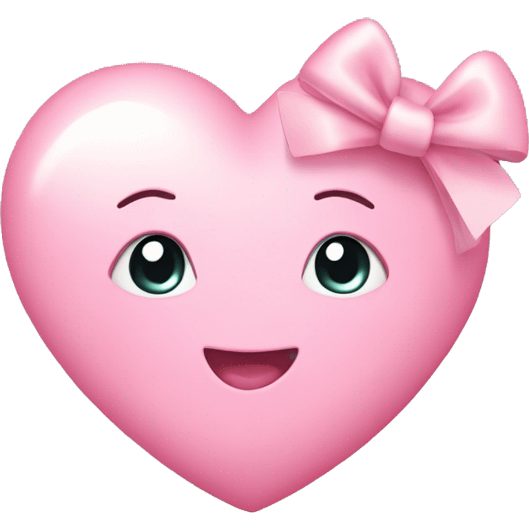 baby pink heart with bow  emoji