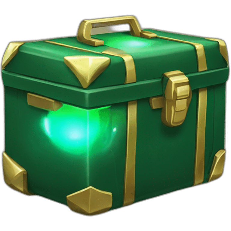 Pokemon Game LootCase Color DarkGreen Rich Treasure Legendary Epic Pokeballs Pokemons and Pokemon Items Inside this have Shiny Glow emoji