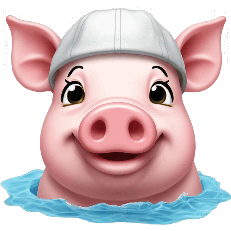 
Kopf von einem Schwein mit Badekappe
Head of a pig with a swimming cap emoji