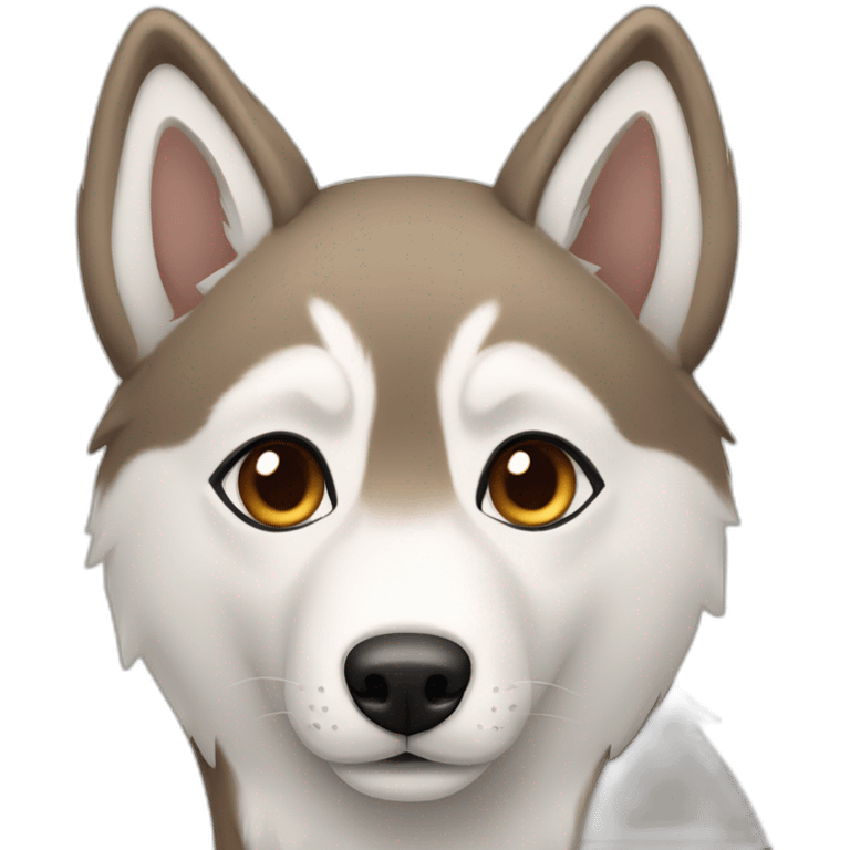 Pale Brown husky emoji