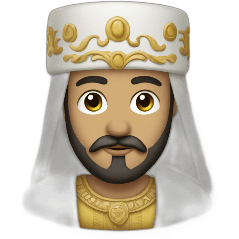 El bey Tunisia with beard, moustache and tissu around the head emoji