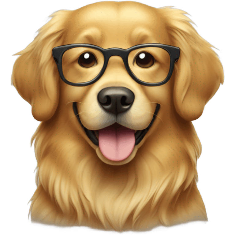 golden retriever wearing glasses  emoji