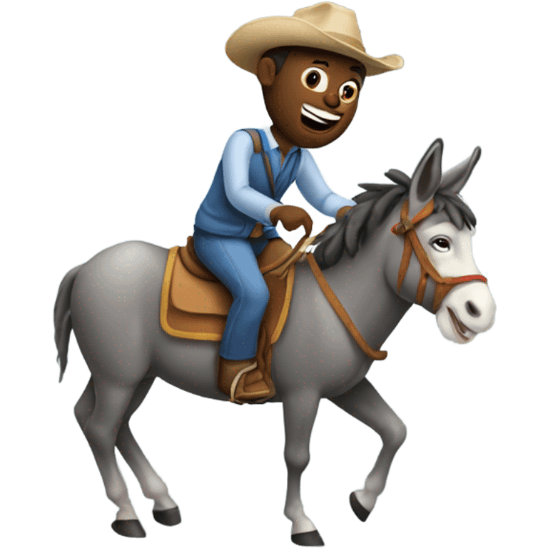 Donkey riding a horse emoji