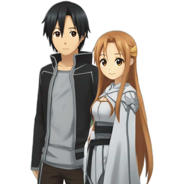 Asuna and Kirito from Sword Art Online Looking Out Over a Lake emoji