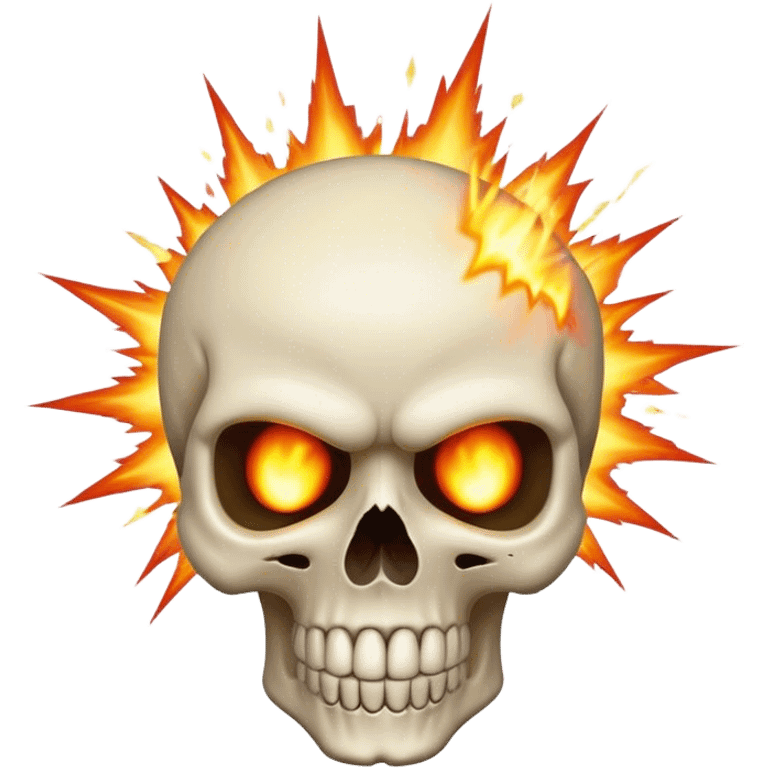 skull emoji with explosive head emoji