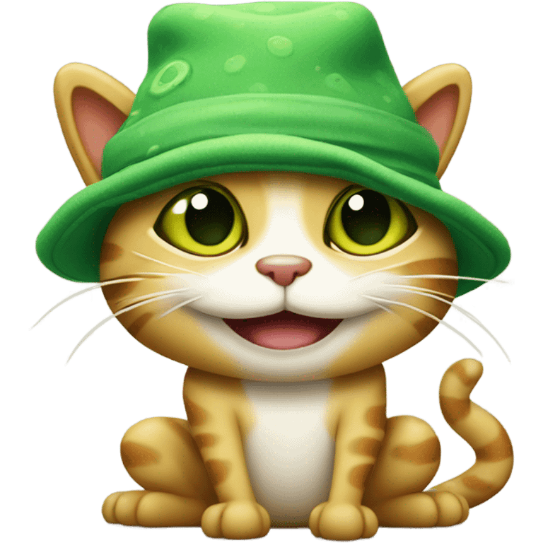 Cat in a froggy hat  emoji