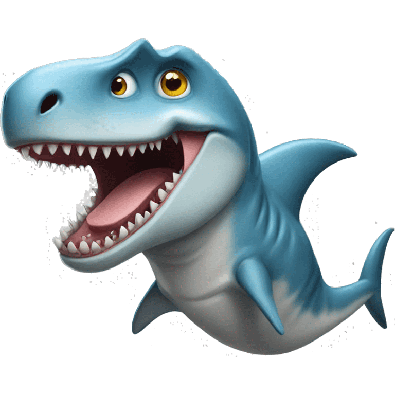 Dinosaur and shark hybrid emoji