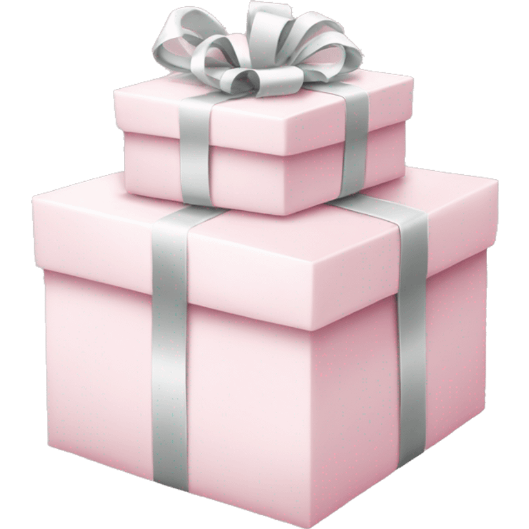 Light pink Christmas gifts under a white Christmas tree  emoji