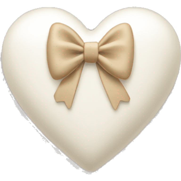 white heart with beige bow emoji