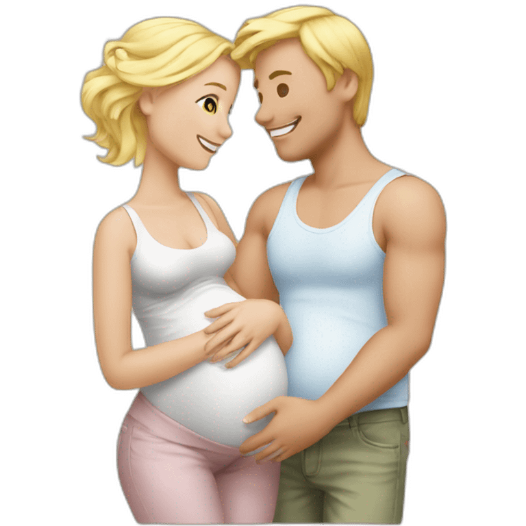 Gay Best friends & blond pregnant love emoji