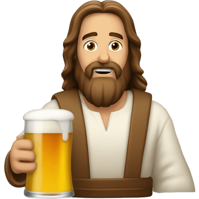 Jésus entrain de boire une biere emoji