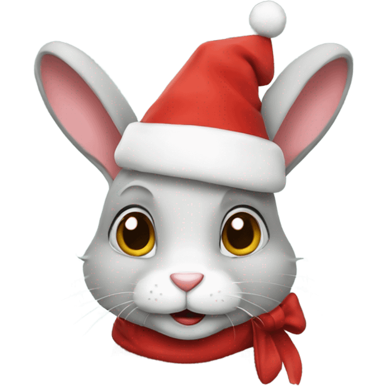 Rabbit wearing a Santa hat  emoji