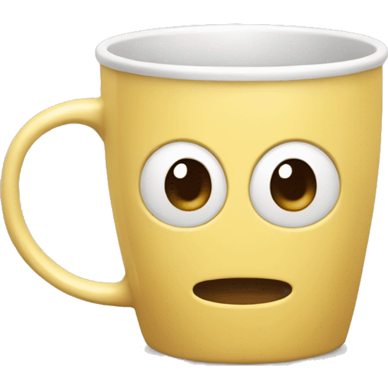 Coffee mug with butter color emoji