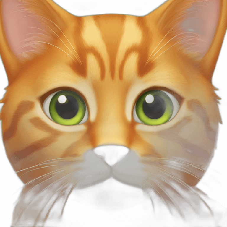 Orange cat green eyes emoji