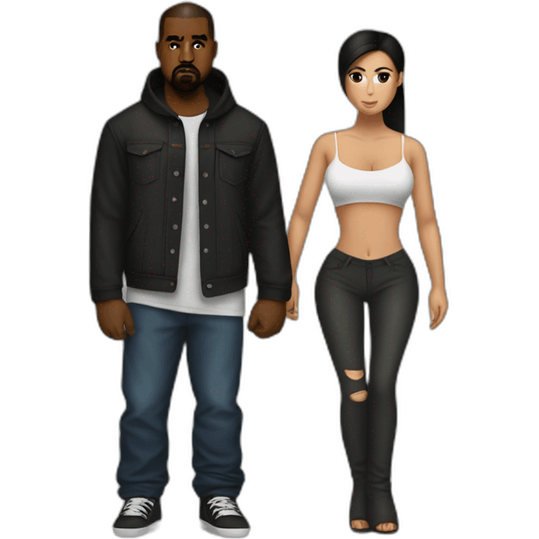 Kanye West and Kim with extra butt fighting emoji