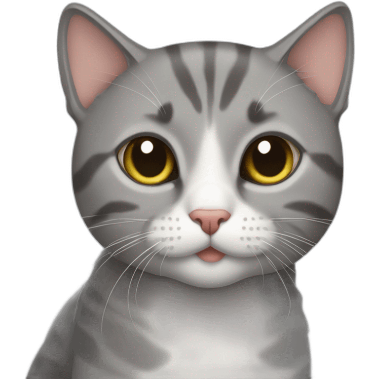 cat brithshorthair gris love emoji