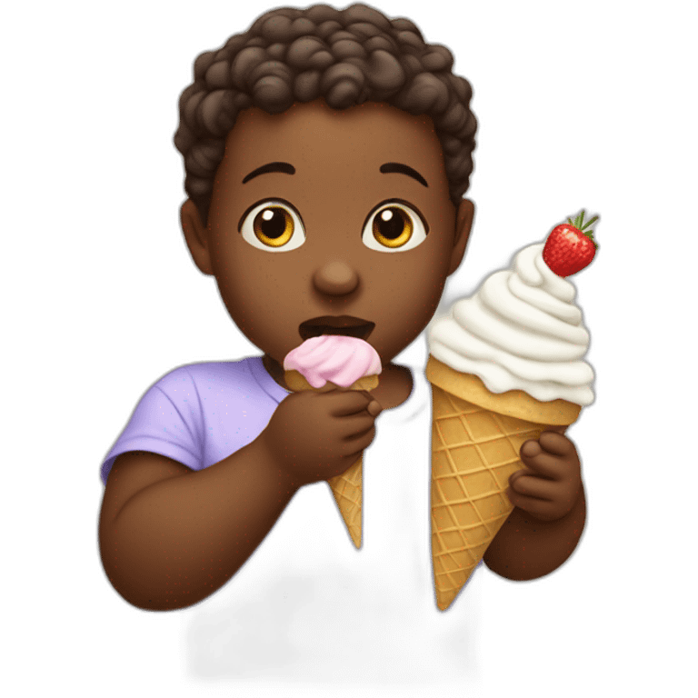 baby eating ice cream emoji