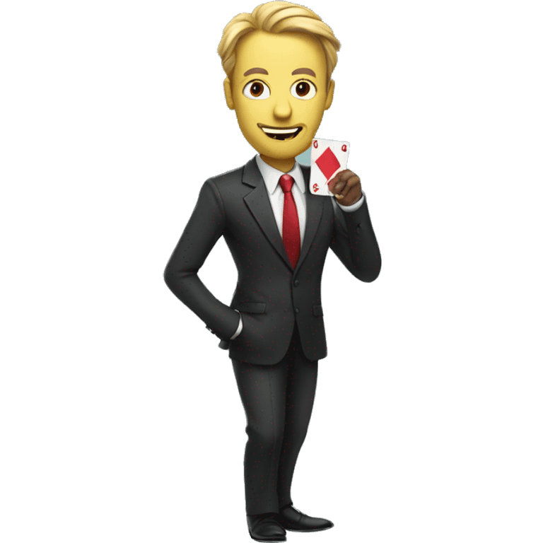 guy in suit play poker  emoji