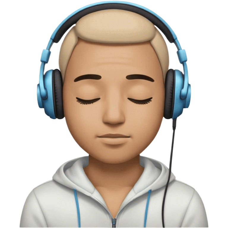 Human Closed eyes wearing headphones emoji