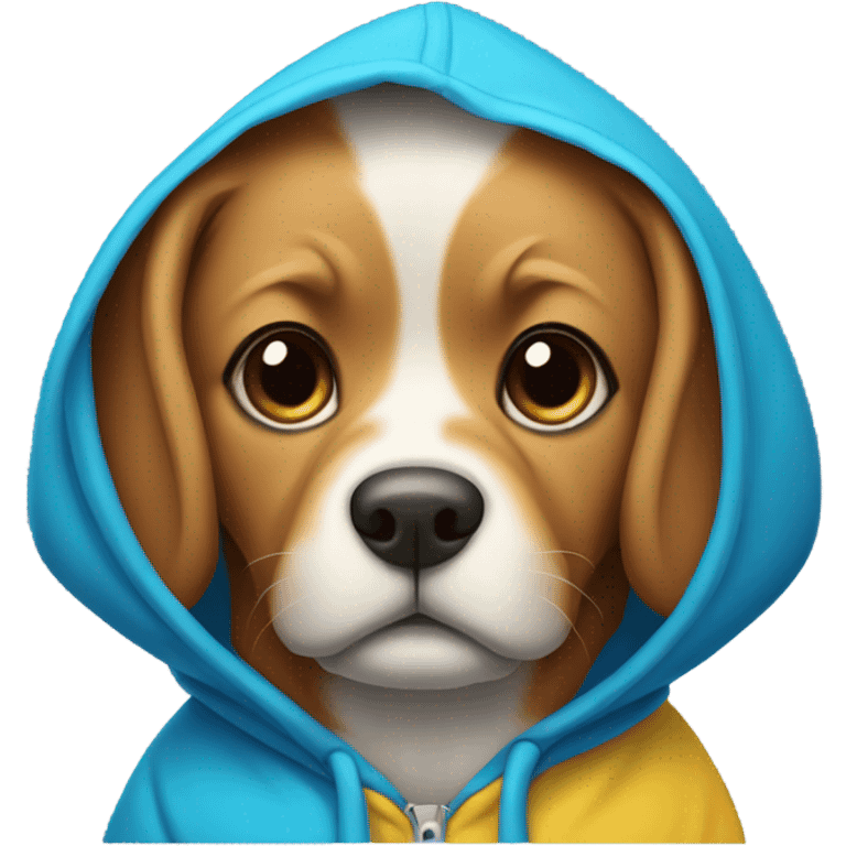 Dog wearing a hoodie  emoji