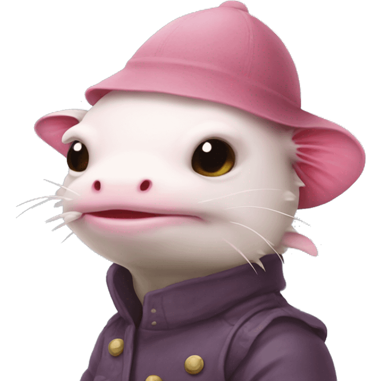 Axolotl with ushanka emoji