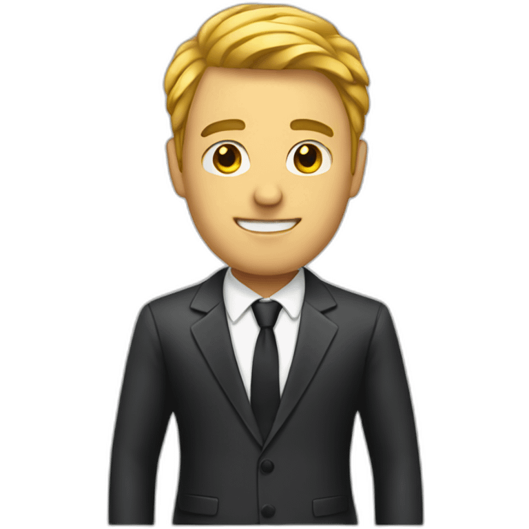 Men with suit hacker emoji