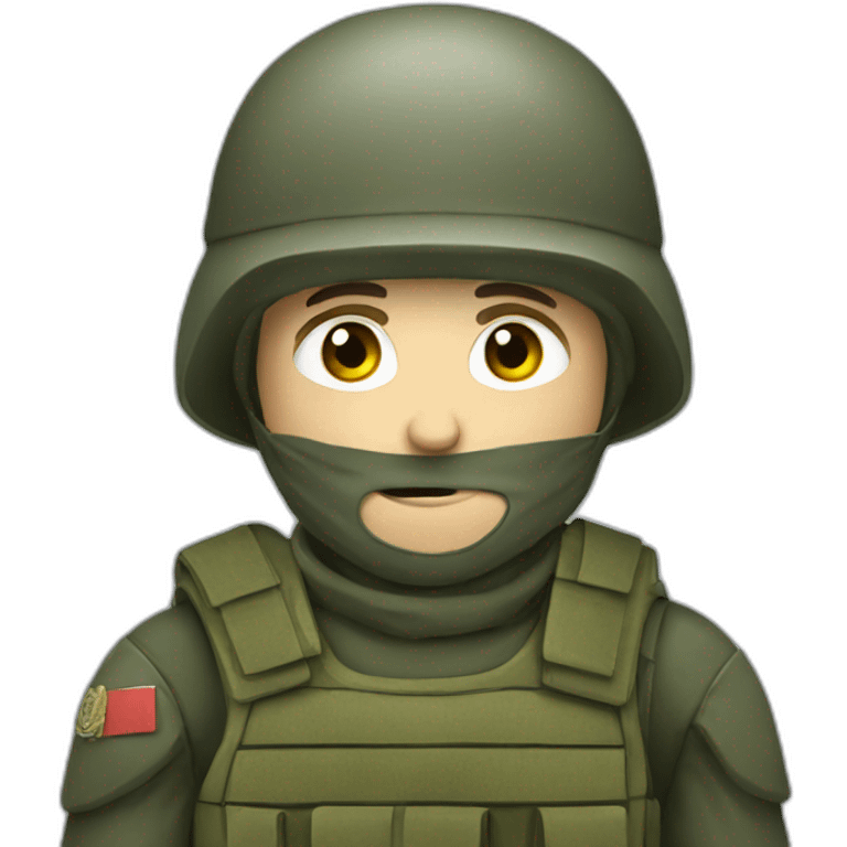 russian soldier with mask and gun emoji