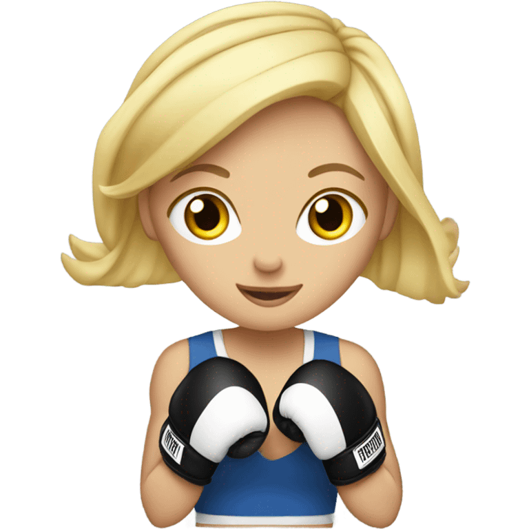 Blonde girl wearing boxing gloves emoji