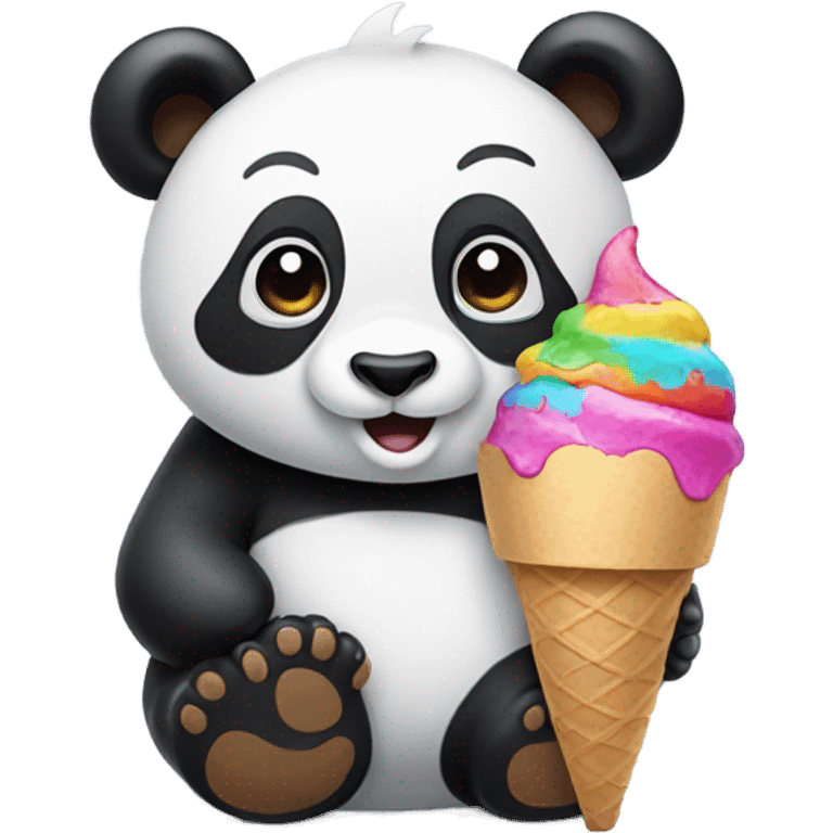 Panda eating ice cream emoji