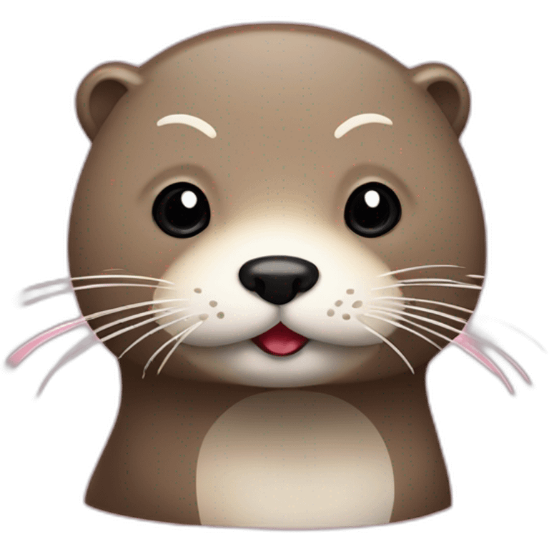 Loutre qui fument un sugar sur un cerisier japonais emoji