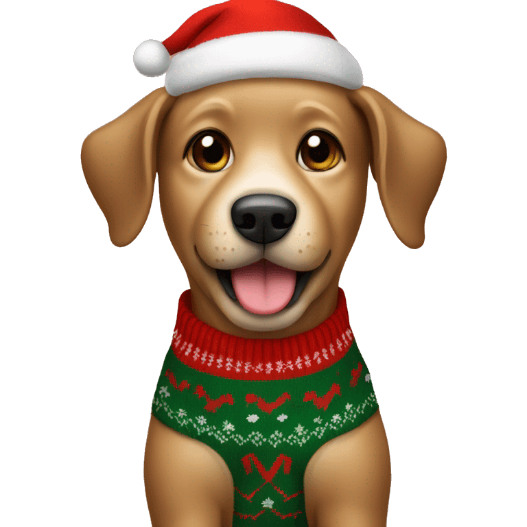 Dog in Christmas sweater  emoji