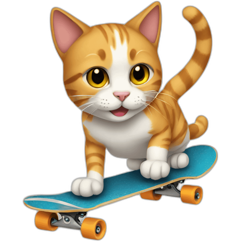 skateboarding cat emoji