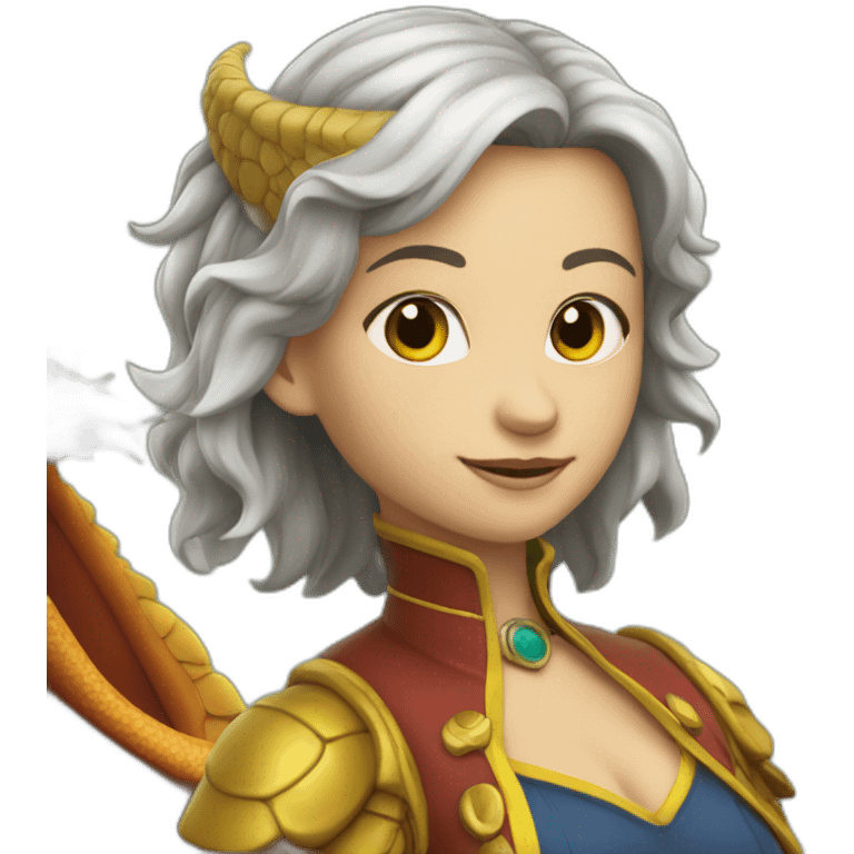 Fille sur dragon emoji