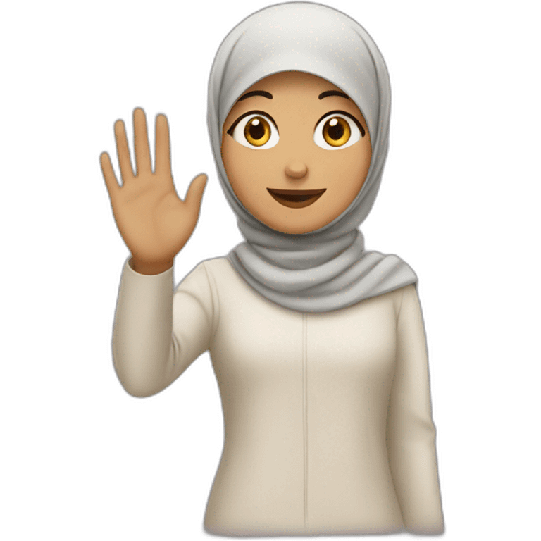  A muslim girl wave hand emoji