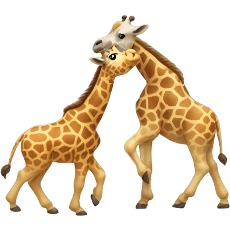 Giraffe dancing with mastiff emoji