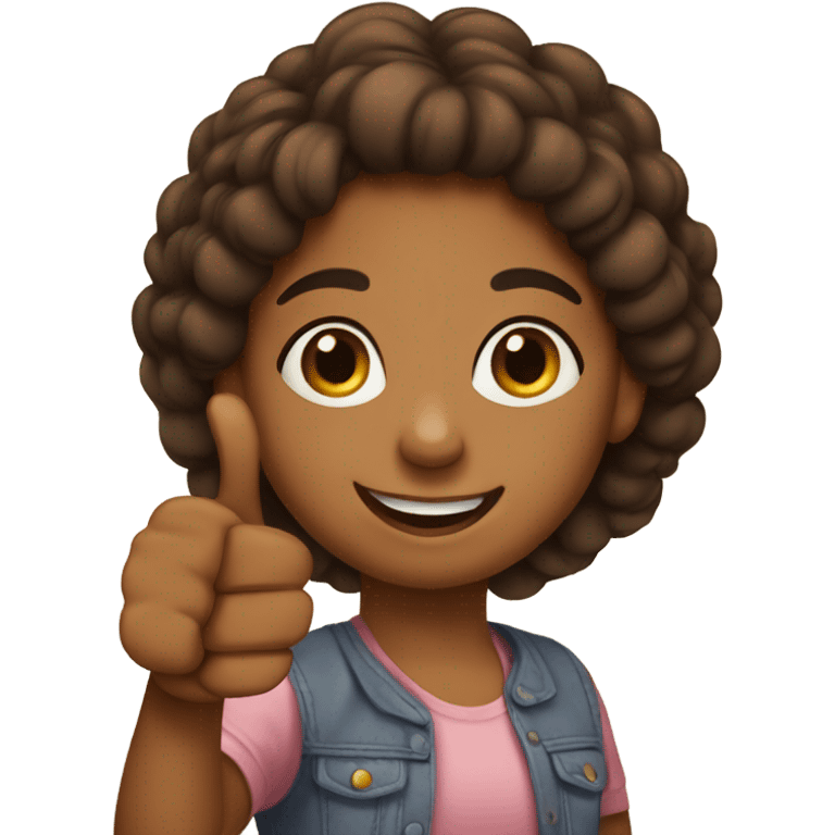 Little brown girl giving a thumbs up  emoji