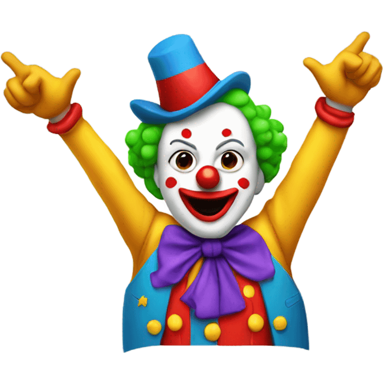 Clown with Two middle fingers in the air  emoji