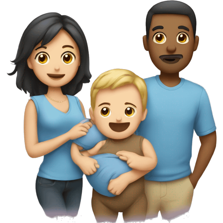 Mom dad and baby  emoji