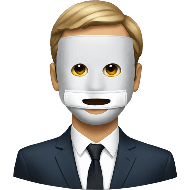 Macron with a mask on his face emoji