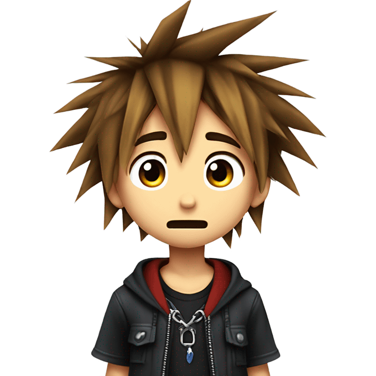 sora from kingdom hearts sad and crying emoji