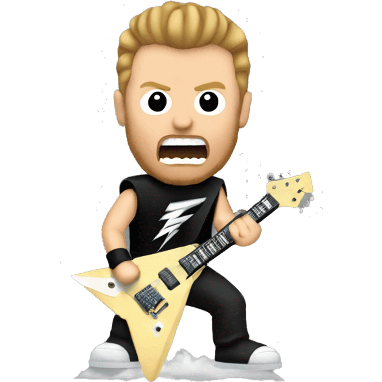 James Hetfield shredding a flying V emoji