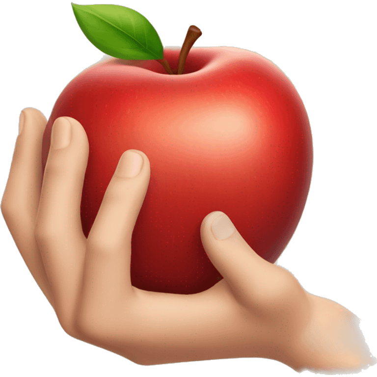 Hands holding red apple emoji