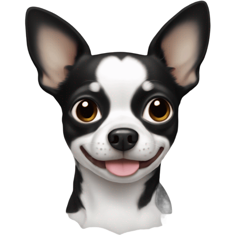 Black and white chihuahua  emoji