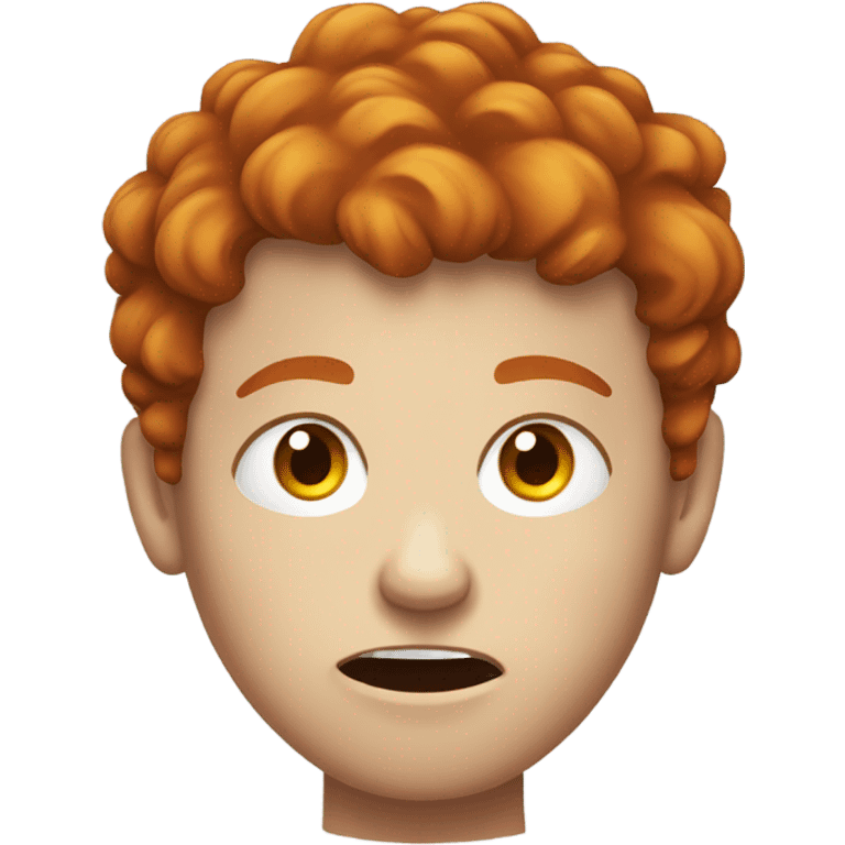 a red head boy with short but curly hair who has a ton of freckles and he is angry almost tuning purple emoji