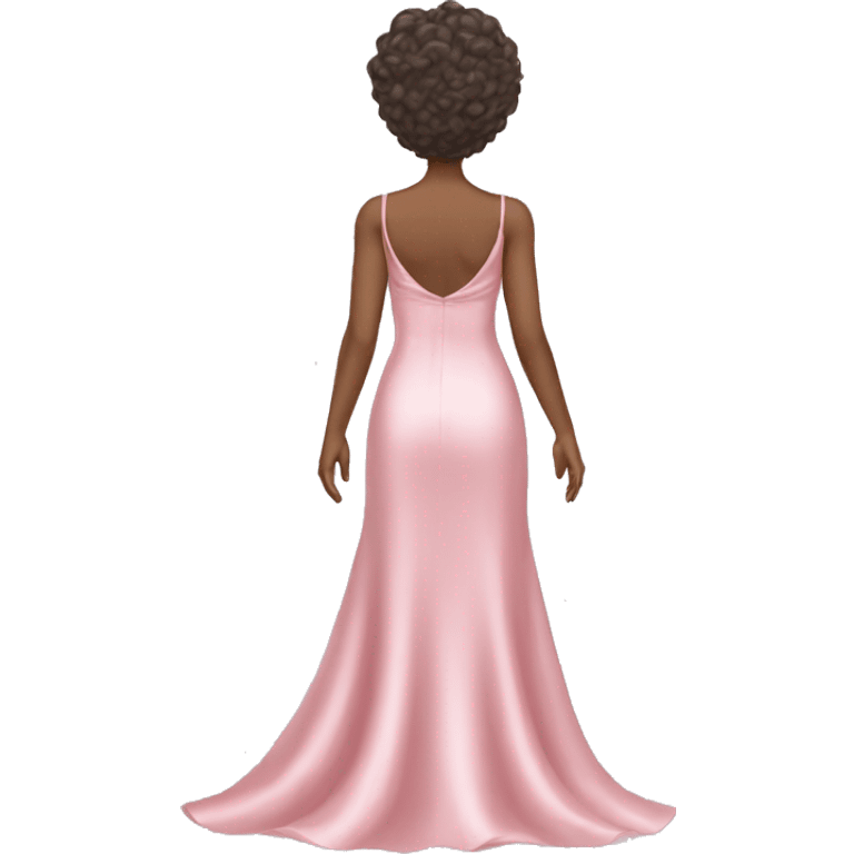 Light pink long satin dress emoji